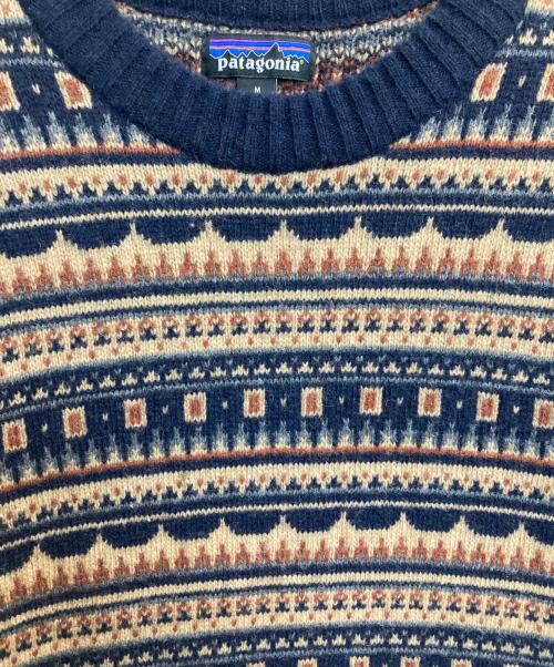 Patagonia（パタゴニア）Patagonia (パタゴニア) メンズ・リサイクル・ウールブレンド・セーター ベージュ×ネイビー サイズ:Ｍの古着・服飾アイテム