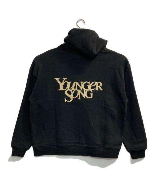 YOUNGER SONG（ヤンガーソング）YOUNGER SONG (ヤンガーソング) ロゴプルオーバーパーカー ブラック サイズ:Ⅼの古着・服飾アイテム