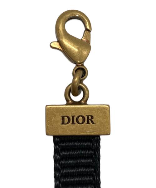 Dior（ディオール）DIOR (ディオール) JADIOR/ゴールドロゴプレートチョーカー ゴールド×ブラックの古着・服飾アイテム
