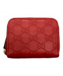 GUCCI（グッチ）の古着「グッチシマラウンドジップウォレット」｜レッド
