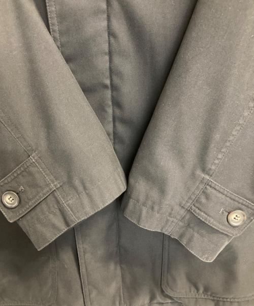 BARNEYS NEWYORK（バーニーズ・ニューヨーク）BARNEYS NEWYORK (バーニーズ・ニューヨーク) ウールライナー付きフライフロントレザーカラーコート ブラック サイズ:Ｍの古着・服飾アイテム