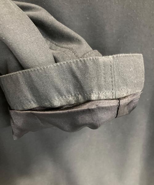 BARNEYS NEWYORK（バーニーズ・ニューヨーク）BARNEYS NEWYORK (バーニーズ・ニューヨーク) ウールライナー付きフライフロントレザーカラーコート ブラック サイズ:Ｍの古着・服飾アイテム
