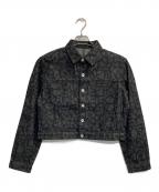 HERALBONYヘラルボニー）の古着「kaedeデニムブルゾン「かえでのチョキチョキ」BLACK」｜ブラック