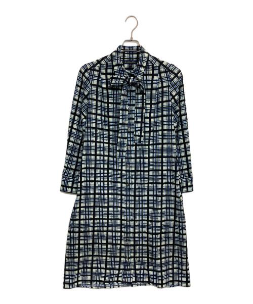 BROOKS BROTHERS（ブルックスブラザーズ）BROOKS BROTHERS (ブルックスブラザーズ) チェックシャツワンピース ブルー サイズ:4の古着・服飾アイテム