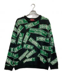 SUPREME（シュプリーム）の古着「21SS Street Signs Sweater」｜グリーン×ブラック
