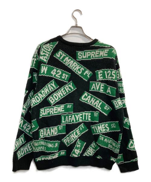 SUPREME（シュプリーム）SUPREME (シュプリーム) 21SS Street Signs Sweater グリーン×ブラック サイズ:ＸＬの古着・服飾アイテム