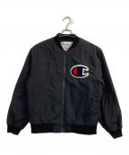 Champion×SUPREMEチャンピオン×シュプリーム）の古着「Color Blocked Jacket/17FW ボンバージャケット」｜ブラック
