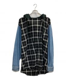 BALENCIAGA（バレンシアガ）の古着「Shirt With Hood/シャツフーディー」｜インディゴ×ブラック