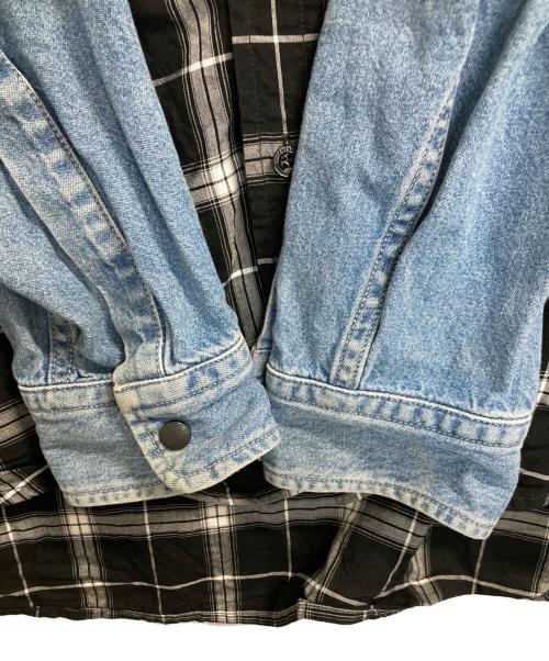 BALENCIAGA（バレンシアガ）BALENCIAGA (バレンシアガ) Shirt With Hood/シャツフーディー インディゴ×ブラック サイズ:37の古着・服飾アイテム