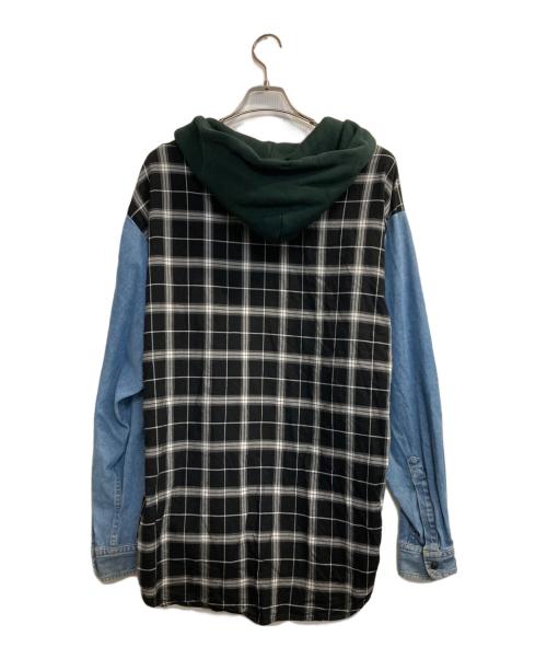 BALENCIAGA（バレンシアガ）BALENCIAGA (バレンシアガ) Shirt With Hood/シャツフーディー インディゴ×ブラック サイズ:37の古着・服飾アイテム