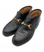 GUCCIグッチ）の古着「ホースビットチャッカブーツ」｜ブラック