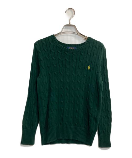 POLO RALPH LAUREN（ポロ・ラルフローレン）POLO RALPH LAUREN (ポロ・ラルフローレン) ケーブルニット グリーン サイズ:Ｍの古着・服飾アイテム