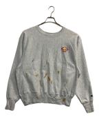 Champion REVERSE WEAVEチャンピオン リバース ウィーブ）の古着「ペイントクルーネックスウェット」｜グレー