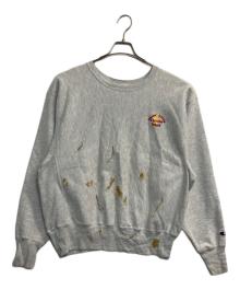 Champion REVERSE WEAVE（チャンピオン リバース ウィーブ）の古着「ペイントクルーネックスウェット」｜グレー