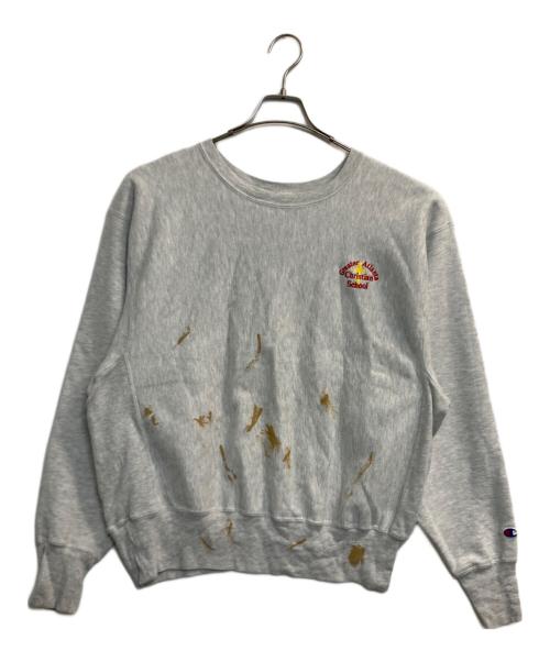 Champion REVERSE WEAVE（チャンピオン リバース ウィーブ）Champion REVERSE WEAVE (チャンピオン リバース ウィーブ) ペイントクルーネックスウェット グレー サイズ:Ⅼの古着・服飾アイテム