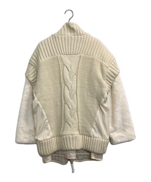 AULA AILA（アウラアイラ）AULA AILA (アウラアイラ) ニットコンビネーションブルゾン ホワイトの古着・服飾アイテム