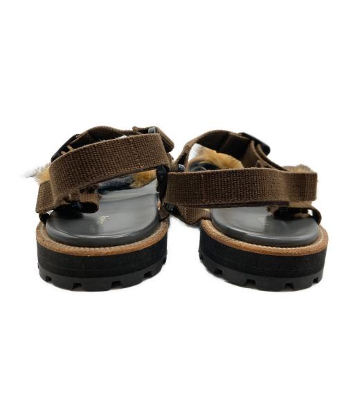 KOLOR（カラー）KOLOR (カラー) Textured Panelled Sandals ブラウン×ベージュ サイズ:記載なしの古着・服飾アイテム