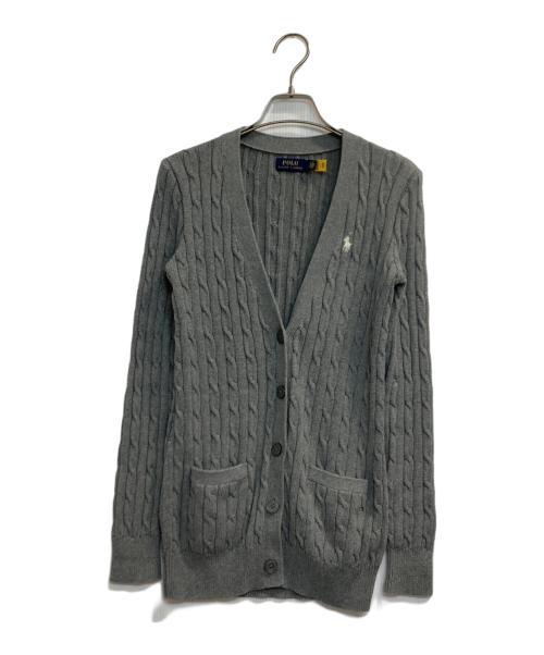 POLO RALPH LAUREN（ポロ・ラルフローレン）POLO RALPH LAUREN (ポロ・ラルフローレン) コットンケーブルVネックニットカーディガン グレー サイズ:Sの古着・服飾アイテム