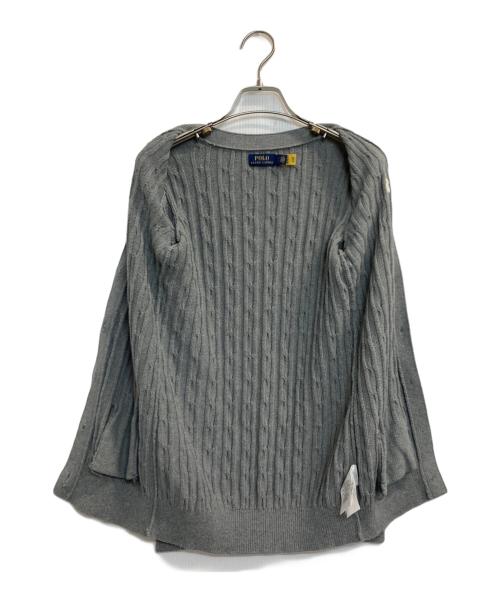 POLO RALPH LAUREN（ポロ・ラルフローレン）POLO RALPH LAUREN (ポロ・ラルフローレン) コットンケーブルVネックニットカーディガン グレー サイズ:Sの古着・服飾アイテム