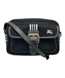 BURBERRY BLUE LABEL（バーバリー ブルー レーベル）の古着「キャンバスショルダーバッグ」｜ブラック