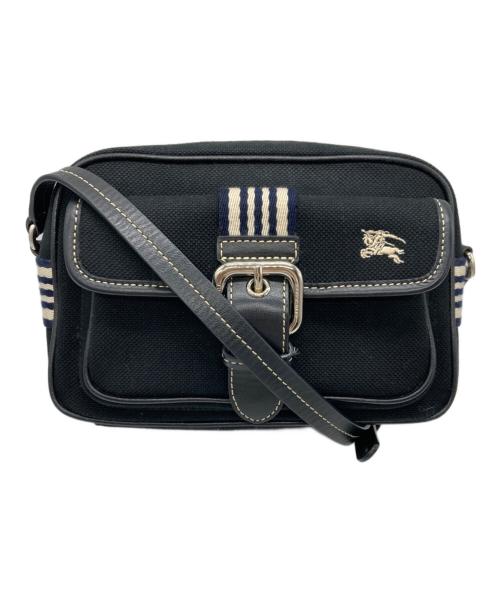 BURBERRY BLUE LABEL（バーバリー ブルー レーベル）BURBERRY BLUE LABEL (バーバリー ブルー レーベル) キャンバスショルダーバッグ ブラックの古着・服飾アイテム