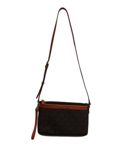 MICHAEL KORS（マイケルコース）MICHAEL KORS (マイケルコース) ミニショルダーバッグ ブラウン×オレンジの古着・服飾アイテム