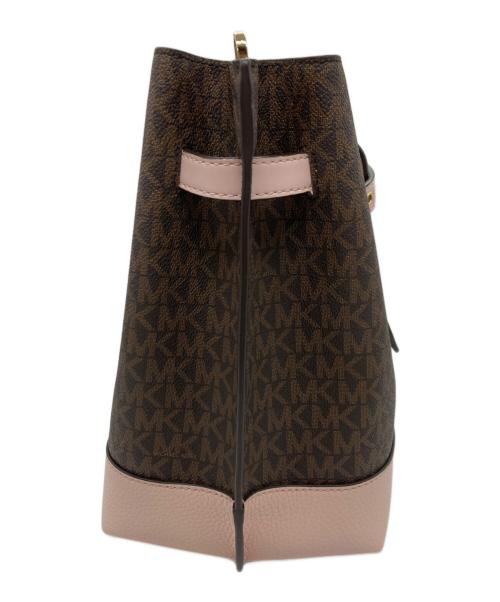 MICHAEL KORS（マイケルコース）MICHAEL KORS (マイケルコース) バケットショルダーバッグ ブラウン×ピンクの古着・服飾アイテム