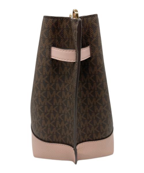 MICHAEL KORS（マイケルコース）MICHAEL KORS (マイケルコース) バケットショルダーバッグ ブラウン×ピンクの古着・服飾アイテム
