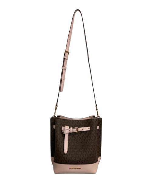 MICHAEL KORS（マイケルコース）MICHAEL KORS (マイケルコース) バケットショルダーバッグ ブラウン×ピンクの古着・服飾アイテム