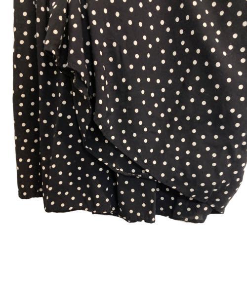 KAGURE（カグレ）KAGURE (カグレ) ドットギャザースカート ブラック×ホワイト サイズ:ＦＲＥＥの古着・服飾アイテム