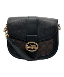 COACH（コーチ）の古着「シグネチャーショルダーバッグ」｜ブラック×ブラウン