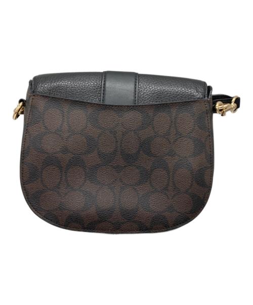 COACH（コーチ）COACH (コーチ) シグネチャーショルダーバッグ ブラック×ブラウンの古着・服飾アイテム
