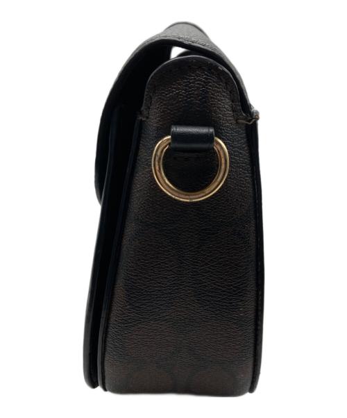 COACH（コーチ）COACH (コーチ) シグネチャーショルダーバッグ ブラック×ブラウンの古着・服飾アイテム