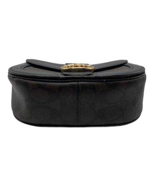 COACH（コーチ）COACH (コーチ) シグネチャーショルダーバッグ ブラック×ブラウンの古着・服飾アイテム