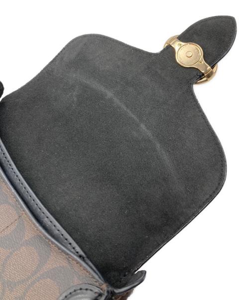 COACH（コーチ）COACH (コーチ) シグネチャーショルダーバッグ ブラック×ブラウンの古着・服飾アイテム