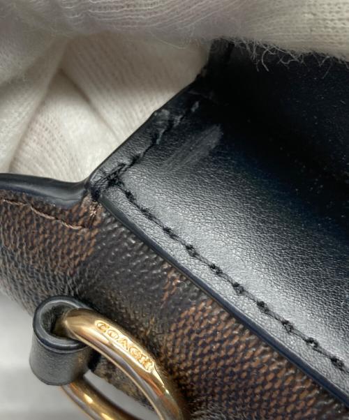 COACH（コーチ）COACH (コーチ) シグネチャーショルダーバッグ ブラック×ブラウンの古着・服飾アイテム