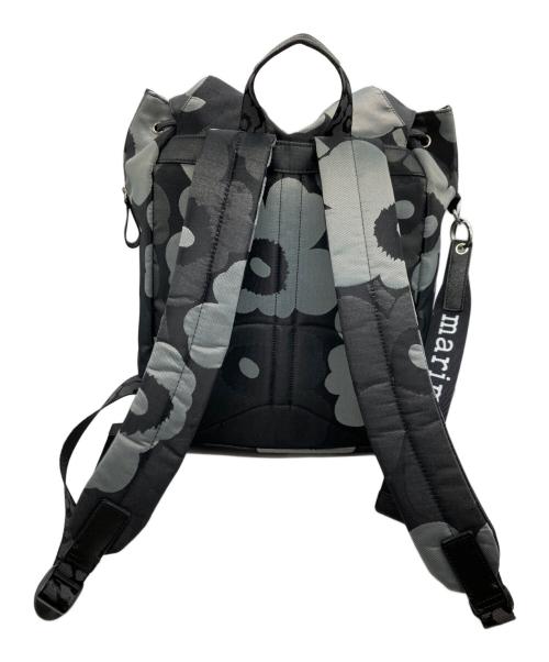 marimekko（マリメッコ）marimekko (マリメッコ) EVERYTHING BACKPACK L UNIKKO/ウニッコ柄リュック ブラック×グレーの古着・服飾アイテム