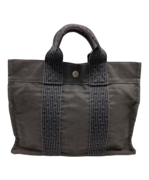 HERMES（エルメス）HERMES (エルメス) エールラインPM ハンドトートバッグ グレー×ネイビーの古着・服飾アイテム