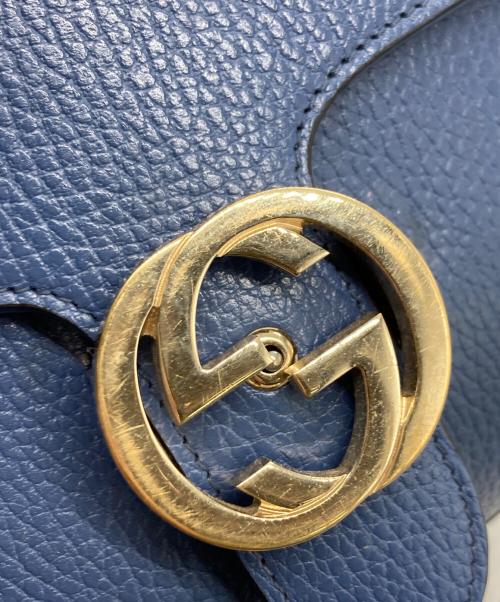 GUCCI（グッチ）GUCCI (グッチ) インターロッキングG 2wyショルダーバッグ ブルーの古着・服飾アイテム