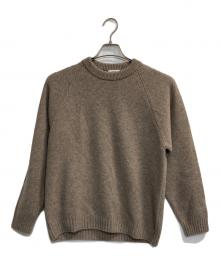 ATON（エイトン）の古着「LAMBS WOOL CREWNECK SWEATER」｜ベージュ