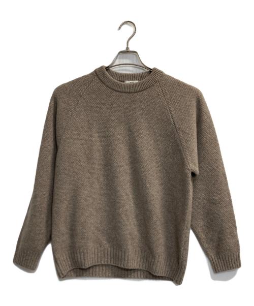 ATON（エイトン）ATON (エイトン) LAMBS WOOL CREWNECK SWEATER ベージュ サイズ:02の古着・服飾アイテム