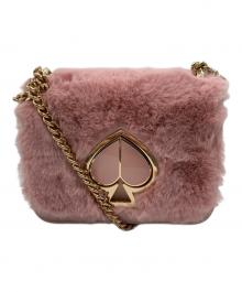 Kate Spade（ケイトスペード）の古着「ニコラファーツイストロックチェーンショルダーバッグ」｜ピンク