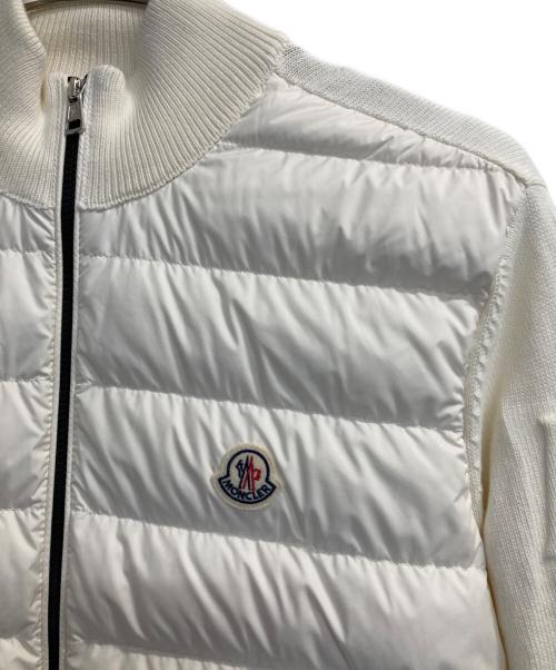 MONCLER（モンクレール）MONCLER (モンクレール) Knit-Panel Down Jacket/ニット切替ダウンジャケット ホワイト サイズ:Ｌの古着・服飾アイテム