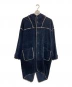 Paul Smith COLLECTIONポールスミス コレクション）の古着「ブランケットステッチ スモックコート/stitch detail blanket smock coat」｜ネイビー