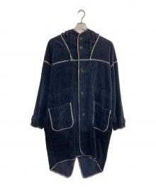 Paul Smith COLLECTION（ポールスミス コレクション）の古着「ブランケットステッチ スモックコート/stitch detail blanket smock coat」｜ネイビー