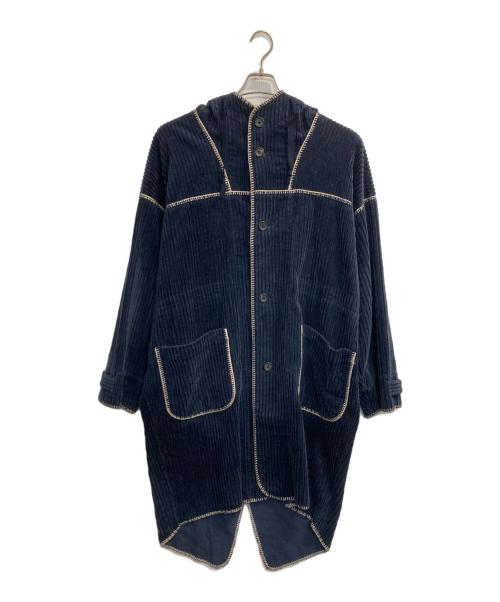 Paul Smith COLLECTION（ポールスミス コレクション）Paul Smith COLLECTION (ポールスミス コレクション) ブランケットステッチ スモックコート/stitch detail blanket smock coat ネイビー サイズ:Ｌの古着・服飾アイテム