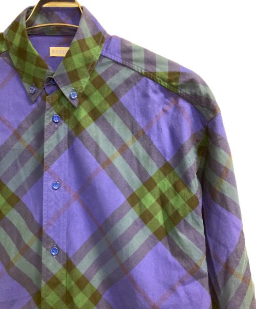 BURBERRY（バーバリー）BURBERRY (バーバリー) ノヴァチェックワンポイント刺繍シャツ グリーン×ブルー サイズ:Ｓの古着・服飾アイテム