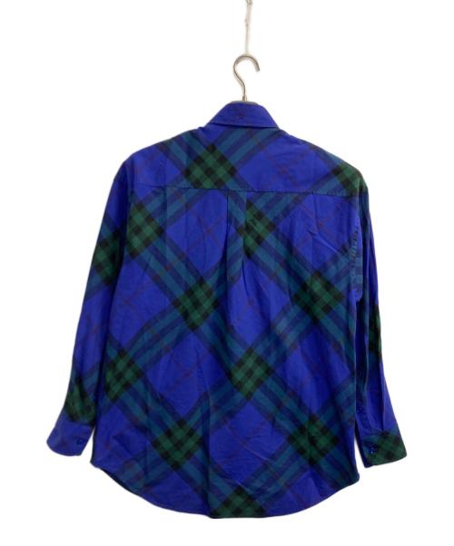 BURBERRY（バーバリー）BURBERRY (バーバリー) ノヴァチェックワンポイント刺繍シャツ グリーン×ブルー サイズ:Ｓの古着・服飾アイテム