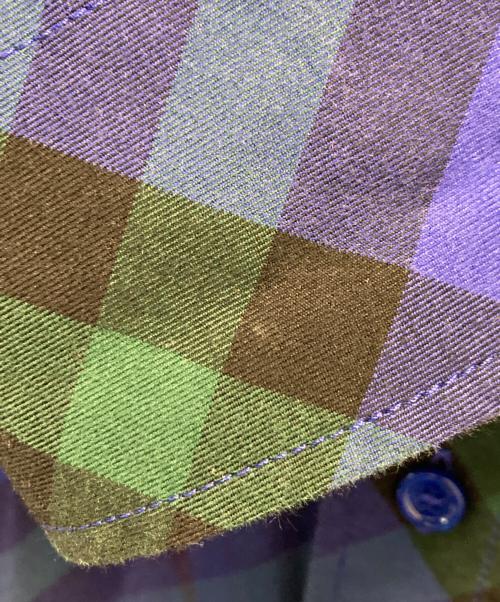 BURBERRY（バーバリー）BURBERRY (バーバリー) ノヴァチェックワンポイント刺繍シャツ グリーン×ブルー サイズ:Ｓの古着・服飾アイテム