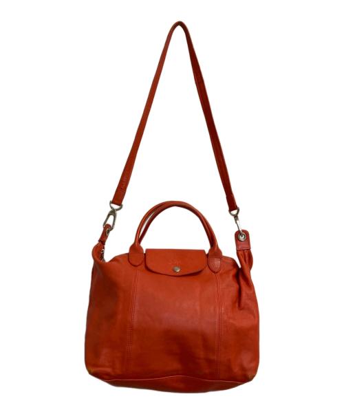 LONGCHAMP（ロンシャン）LONGCHAMP (ロンシャン) 2WAYレザーショルダーバッグ レッドの古着・服飾アイテム